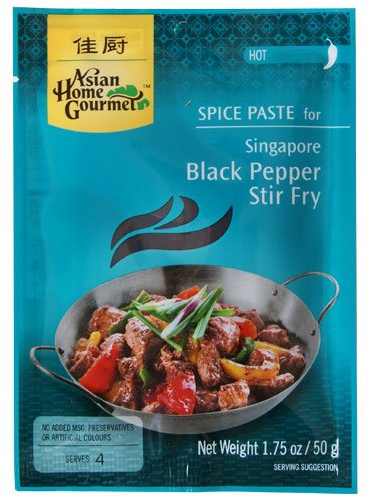 Asian Home Gourmet Singapore Black Pepper Stir Fry - 12 x 50g