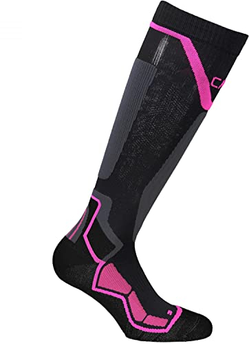 CMP 3I49477 Calzini, Nero-Pink Fluo, 36/38