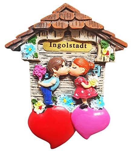 Magnet Herz Polyresin Kühlschrank Kuss 3D Paar - Ingolstadt