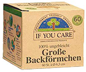 If You Care - Große Backförmchen 6 x 60 Stk, weiß, Bioabbaubar, Kompostierbar, Wegwerfbar, Alltag