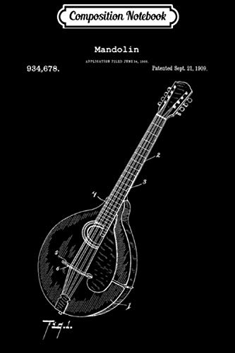 Composition Notebook: Vintage Mandolin Blueprin - Irish Banjo Dulcimer Tee Journal/Notebook Blank Lined Ruled 6x9 100 Pages