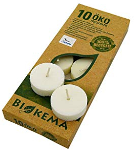 Biokema Öko Teelichter Natur ohne Hülle, inkl. 1 Kerzenparadies Jess Streichholzschachtel, Rohlinge, Nachfüllpack, ohne Kunststoffhülle, für Glasbehälter, Zündhölzer, Sparpack, 100 Teelichter