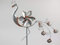 Rostalgie Metall Windrad Hahn/Eule/Pfau zur Auswahl Gartenstecker Windspiel Tierfigur Landhaus (Metall, Pfau)