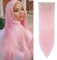 TESS 66 cm Extension à Clip Cheveux Naturel Lisse Rose - 18 Clips, 8 PCS, 140g - Rajout Cheveux Naturel