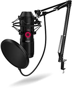KROM KAPSULE - Kit de micrófono Streaming, unidireccional con Dos condensadores de cápsula, Audio 3.5mm, Montura Anti-Shock y Filtro Pop. Compatible con Windows y MacOS