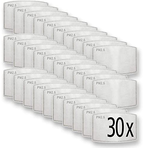 LUFTTY Behelfs Mundschutz, Mund und Nasenschutz mit Filter | Community Maske | Gesichtsmaske waschbar mit verstellbaren Ohrschlaufen | Innen Baumwolle, außen Polyester (XFilter - 30er Pack)