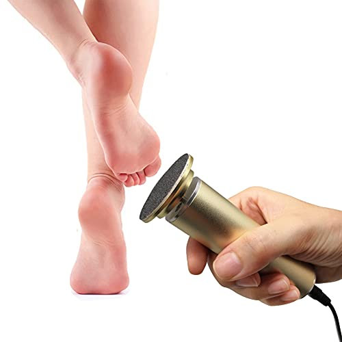 Piedicure Elettrico, Velocità Regolabile, Lima per Piedi Elettrica Professionale Piedi Attrezzi per Pedicure con Cuscinetti di Ricambio (Oro)