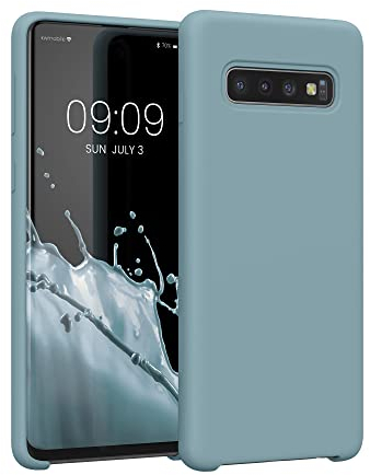 kwmobile Hülle kompatibel mit Samsung Galaxy S10 Hülle - Silikon Handy Case - Handyhülle weiche Oberfläche - kabelloses Laden - Antique Stone