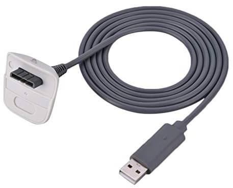 Cavo di Ricarica per Caricabatterie Sostitutivo, Cavo di Ricarica USB Sostitutivo per Controller di Gioco Wireless, Cavo di Ricarica Rapido per Caricabatterie USB per Xbox 360(Bianca)