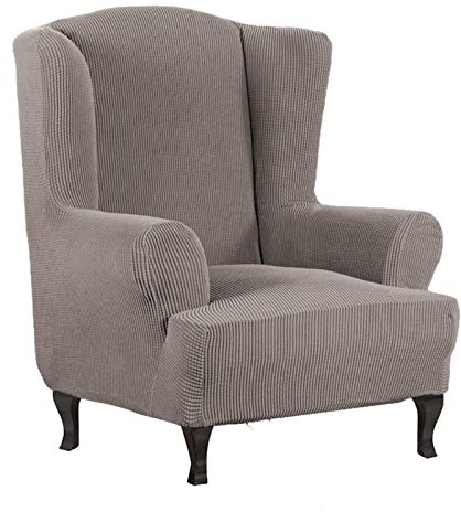 Atack-B Jacquard Sesselbezug, Sessel Überwürfe Ohrensessel Überzug Bezug Sesselhusse Elastisch Stretch Husse Für Ohrensessel Ohrensessel Bezug (Taupe)