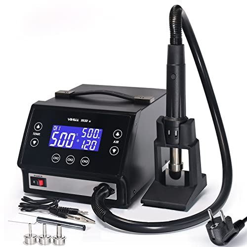 YIHUA 993DM Stazione saldante ad aria calda, ad alta potenza, con di stabilizzazione della temperatura, preimpostati canali, per i lavori di precisione e le riparazioni su circuiti elettronici Apple