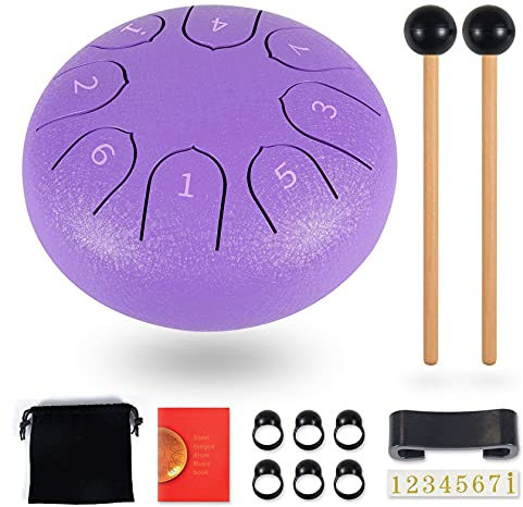 Stahltrommeln, Stahlzungentrommel, 15,2 cm, 8 Noten, Handpan-Tanktrommel, Percussion, Musikinstrument, Panda, Hängetrommel