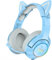 SIMGAL Blue Gaming Headset with Removable Cat Ears, Compatible with PC PS4 PS5 Xbox One(Adapter Not Included) Mobile Phones, with Surround Sound, RGB Backlight & Noise Canceling Retractable Microphone