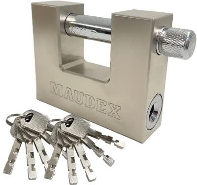 Maudex® MDP70 [10 Keys] Container Padlock Heavy Duty Outdoor - [Anti Drill, Anti Pick Cylinder] - Also Used As Security Lock for Garage, Shed, Motorbike