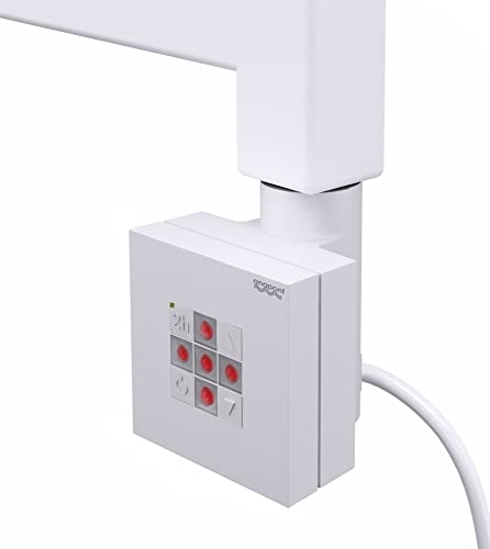 anapont Heizstab Heizpatrone Heizelement für Heizkörper Handtuchheizkörper und Badheizkörper, Handtuchtrockner mit Thermostat elektronischer Temperaturregler, Fernbedienung (weiß 1000 Watt, KTX-2)