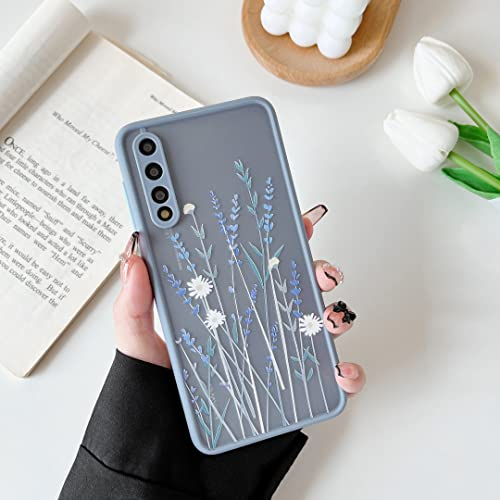 ZTOFERA TPU Back Case for HUAWEI P20 Pro, Simple Translucent Design Liquid Silicone Case with Flower Pattern, Anti-scratch Shockproof Flexible Bumper Cover for Huawei P20 Pro - Purple