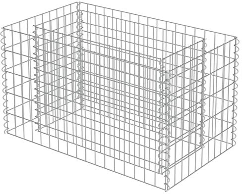 Mogou Gabionen-Hochbeet, Pflanzkübel, Kräuterbeet, Hochbeete-kit, Pflanztrog, Vertikalbeet, Pflanzgefäße, Pflanzencontainer, Verzinkter Stahl 90×50×50 cm