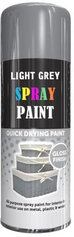 SCHNAZZ 1 x All Purpose Light Grey Aerosol Spray Paint 400ml Fast Dry, Quick Drying Spray and Excellent Coverage for Wood, Metal, Plastic, Glass and More