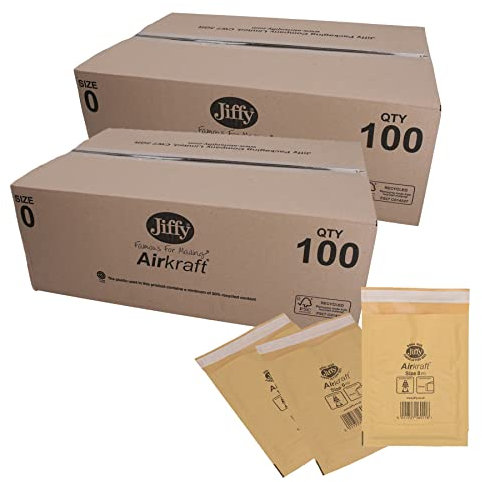 200 Stück Gold Jiffy Bag Airkraft Luftpolstertaschen Umschlag Größe 0
