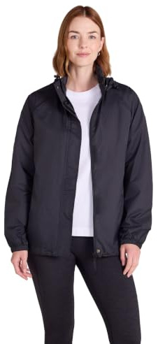 Mountain Warehouse Pakka atmungsaktive, wasserdichte Damen-Regenjacke - leichte und einfach zu verstauende Wind-Jacke für Damen zum Wandern, Camping und für Outdoor Schwarz Damengröße EU 44