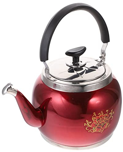 UPKOCH Edelstahl-wasserkocher Groß Mit Pfeiffunktion Deckel-wasserkocher Für Küche Teezubereitung Praktischer Flötenkessel Küchenbedarf Edelstahl-teekessel Wasserkessel