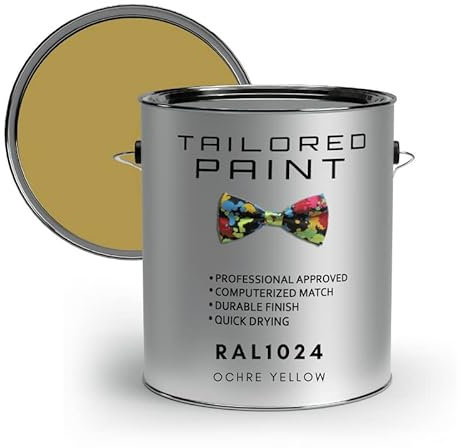 RAL1024 Ochre Yellow 250ml Direct To Metal 1k Brush or Spray On Paint Gloss Smooth Finish Exterior & Interior (All-in-One Primer, Undercoat & Topcoat - Corrosion & Rust Resistant)