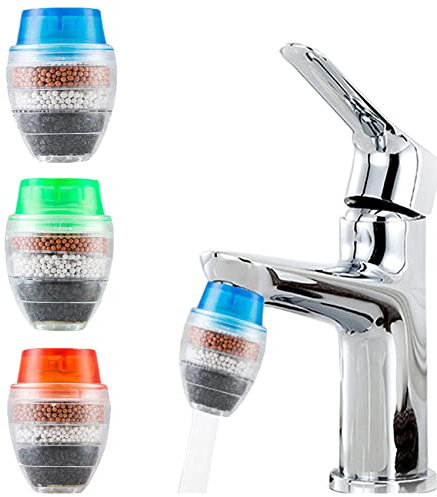 Filtro Purificador De Agua Para Grifo, Faucet Mount Filters, Heavy Metal Hard Water Activated Carbon Purifier Kitchen Filtration Tap Clean Purifier Filter Activated Carbon Faucets Fits Faucets (3Pcs)