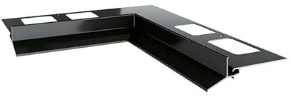 Renoplast® Aluminium Angle Intérieur 90° Pour Profilé D'égout K102 Graphite| Finition de Terrasse| Sols Carrelés sur Mortier-colle| Systèmes D'évacuation D'eau Profilé Angulaire| Revêtement par Poudre
