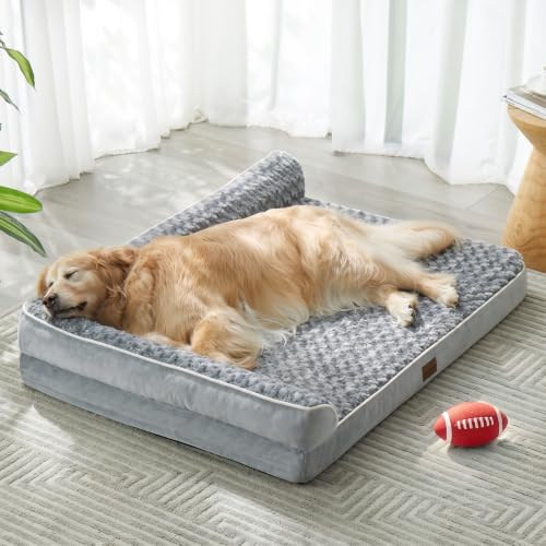 BFPETHOME Orthopedic Dog Beds for Large Dogs - Pet Sofa with Removable Washable Cover, Waterproof Lining and Nonskid Bottom