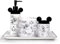 Disney Badezimmer-Set, 4-teilig, Disney-Micky-Maus-Heimdekoration, niedliche Keramik-Einweihungsgeschenke, Lotionpumpe, Tablett, Zahnbürstenhalter, Watteballhalter, Glas (weiß)