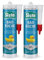 SISTA BAD KÜCHE weiß, Dichtstoff, schimmelresistent ausgestattetes, langlebiges Silikon für Küche und Bad, wasserdichter Fugenfüller, 2x280ml Kartusche