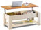 Blisswood Coffee Table With Storage, Lift Up Coffee Tables for Living Room, Wooden Coffee Table With 1 Shelf Large Hidden Storage Modern Rectangular Sofa End Lift-Top Tea Table Furniture, Cream & Pine