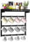 RCHYFEED Soporte para tazas de café montado en la pared, 12 ganchos ajustables que reducen las colisiones de tazas, tazas para exhibición y colección de cocina, estante superior de almacenamiento,