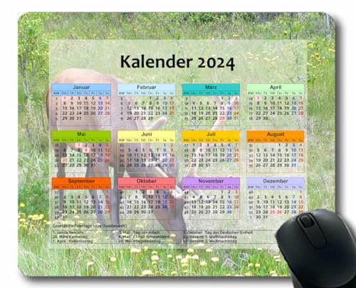 YENDOSTEEN 2024 Kalender Mauspad,Spiel Naht Mousepad, Wabenmuster-Sechseck rutschfeste Gummi-Mauspads für Bürocomputer,Laptop