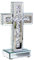 GIMORRTO Wanddekoration, verspiegeltes Kreuz, zerkleinertes Diamant-Kristallglas, religiöse Wandkunst (klein auf dem Tisch)