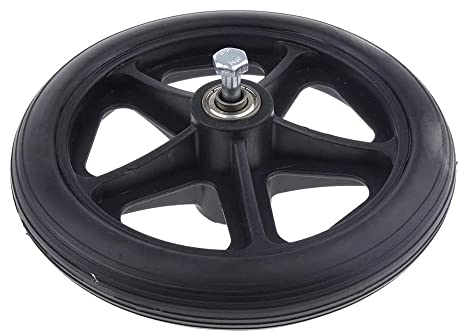 AiQima Rollstuhl-Ersatzrad, 2 Stück, Schwarz, 7-Zoll-Rollstuhl-Vorderrad – Ersatz Für Rollstuhlräder – Robust Und 5/16-Zoll-Laufrad Mit Lager