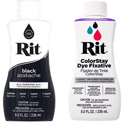 Rit Dye - Tinte líquido para tela de 8 onzas para ropa, decoración y manualidades, color verde oscuro con fijador de color