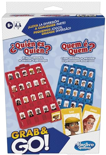 Hasbro Gaming Juego ¿Quién es Quién? Grab and Go, Juego de Mesa de Portatil para Adivinar el Personaje, Juguetes para Niños y Niñas de 6 Años o Más, Fiestas al Aire Libre con Amigos y Familia