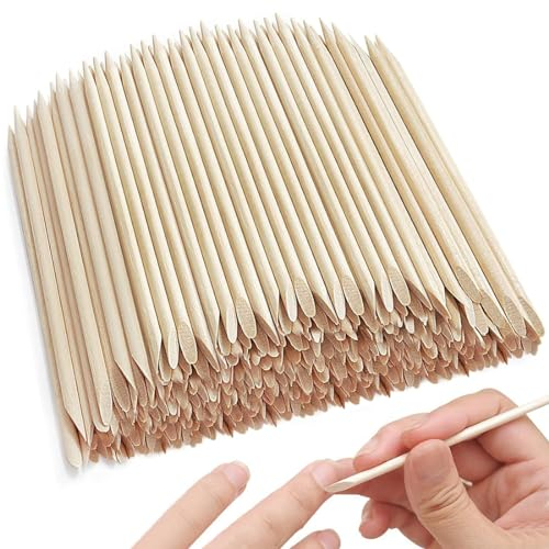 Palitos de Madera 50 Piezas palillos de madera naranja Empuja Cutículas Palitos de Madera Naranja Palillo de Madera del Arte del Clavo para Manicura Pedicura Palitos de Manicura Cuidado