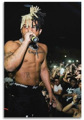 SUEJGUSJLU Cooles und schönes Poster mit Sängerin, XXXTentacion, dekoratives Gemälde, Leinwand, Wandposter und Kunstdruck, moderne Familienschlafzimmer-Dekoration, Poster, 20 x 30 cm