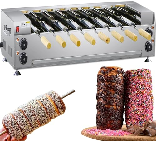 SCHYWL Chimney Cake Oven Electric Commercial Hungarian Cake Pop Roller Machine Ice Cream Cone Grill Maker For Restaurant Home Kitchen,6000W