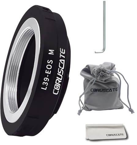 L39 auf EOS M Objektiv Mount Adapter Kompatibel mit LM M39 L39 LTM 39mm Objektiv auf EF-M (EF/M) Mount Kameragehäuse M2,M3,M5,M6,M10,M50,M100 M200,M50II,M6II+Objektiv Reinigungstuch