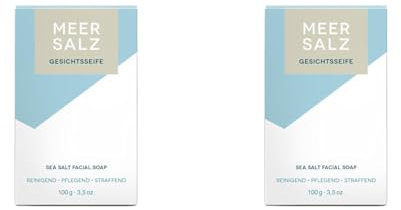 Klar Seifen Meersalzseife 100g, Cosmos zertifiziert, palmölfrei, geeignet für normale bis trockene und schuppige Haut, 10945 (Packung mit 2)