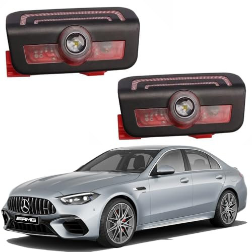 AutoQi Willkommenslicht Für Mercedes GLC X254 W206 W214 W223 LED AMG Projektor Einstiegsbeleuchtung Logo Laser Türlicht, 2 Stk