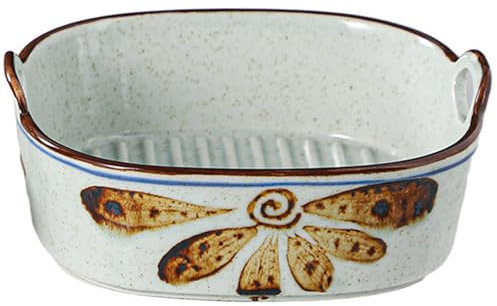 Fuente pequeña de cerámica,Bandejas Horno,Fuente para Horno,con asas de cerámica, pequeño horno para lasaña,Postres, Cocina, tiramisú, molde para hornear