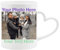 Excudo Trade LTD Personalised Heart Handle Mug Custom Photo Text or Logo Cup Gift for Birthdays, Valentine's Day, Xmas Christmas, Mum Dad and Work Colleagues Present