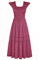 GRACE KARIN Robe d'été Longue Élégante pour Femmes Ligne A avec Encolure Carrée Manches Courtes pour Vacances à La Plage Rose Violet S