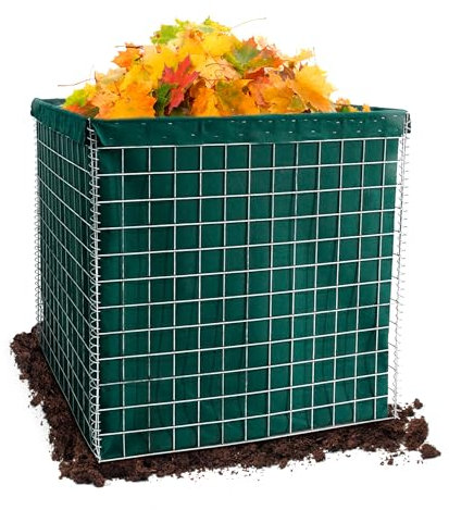 Lechin Compostador para 1000L de Compost, 100x100x100cm Metal Compostera, Compostador Jardin, Rejillas de ventilación para Compost de Residuos de Jardín y Cocina