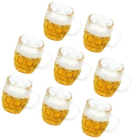 Abaodam Miniature Beer Mugs Set Resin Mini Beer Shot Glasses for Doll House Accessory