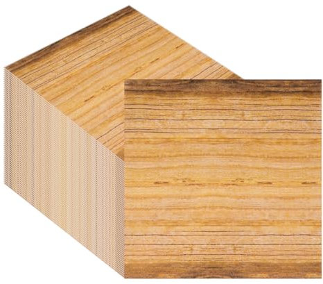 CEILIWEN 100 Stück Holzmaserung Party Servietten, Braun, 33x33cm, Umweltfreundlich kompostierbar